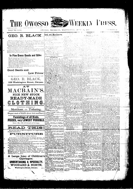 The Owosso Weekly Press. (1887 June 29)