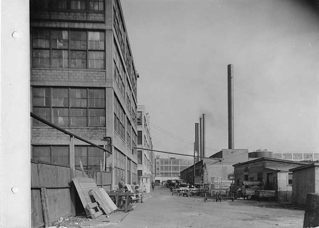 Chalmers Motor Company factory, exterior rear view