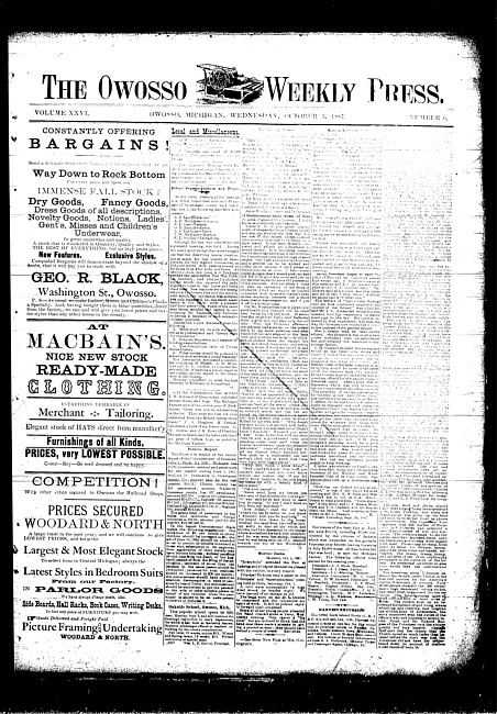 The Owosso Weekly Press. (1887 October 5)