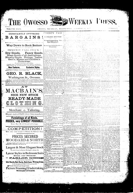 The Owosso Weekly Press. (1887 October 12)