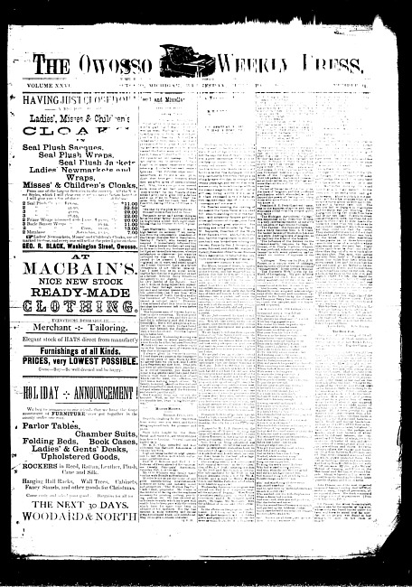 The Owosso Weekly Press. (1888 February 8)