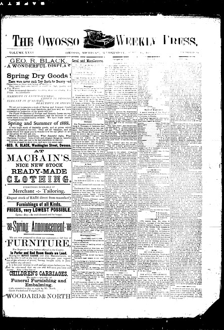 The Owosso Weekly Press. (1888 April 18)