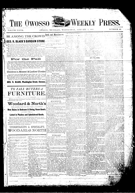 The Owosso Weekly Press. (1889 January 2)