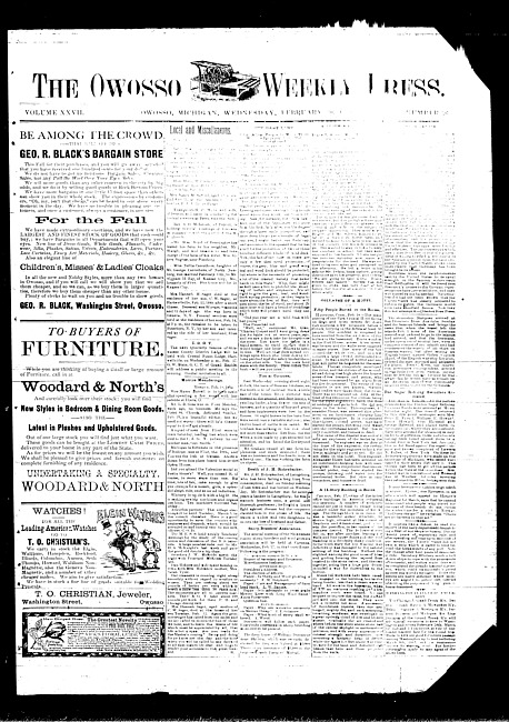 The Owosso Weekly Press. (1889 February 20)