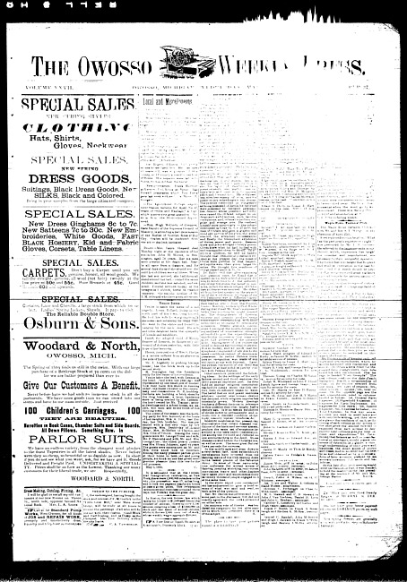 The Owosso Weekly Press. (1889 May 8)