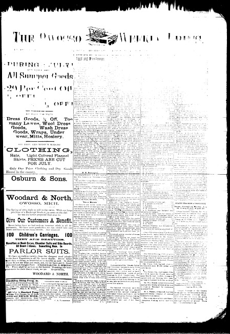 The Owosso Weekly Press. (1889 July 10)