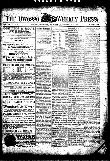 The Owosso Weekly Press. (1889 November 27)