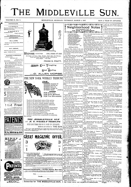 The Middleville sun. Vol. 29 no. 9 (1897 March 4)