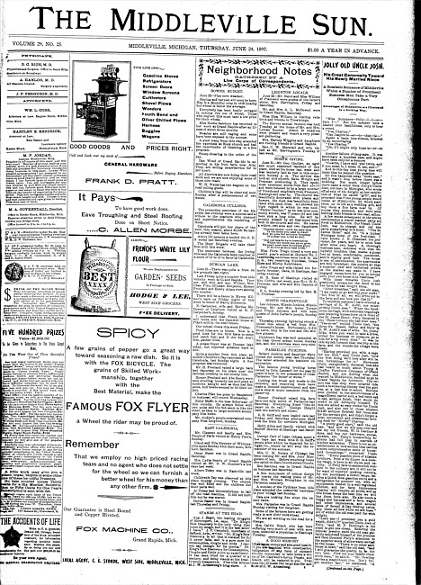 The Middleville sun. Vol. 29 no. 25 (1897 June 24)