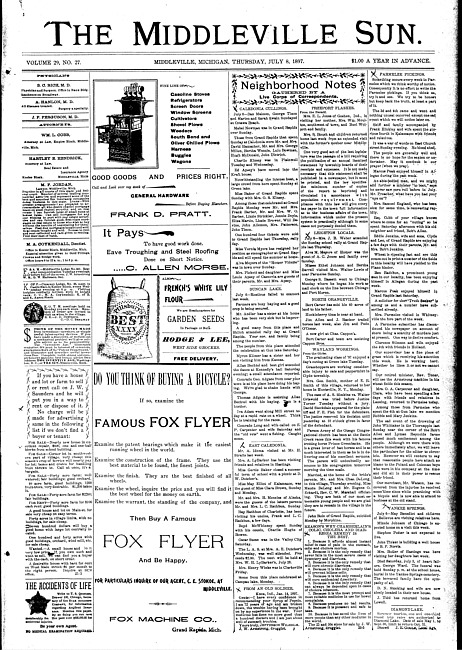The Middleville sun. Vol. 29 no. 27 (1897 July 8)