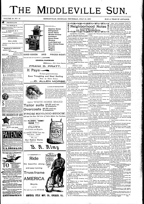 The Middleville sun. Vol. 29 no. 30 (1897 July 29)