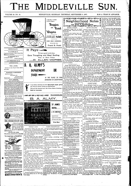 The Middleville sun. Vol. 29 no. 36 (1897 September 9)