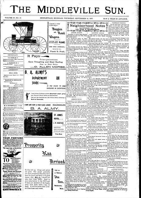 The Middleville sun. Vol. 29 no. 37 (1897 September 16)