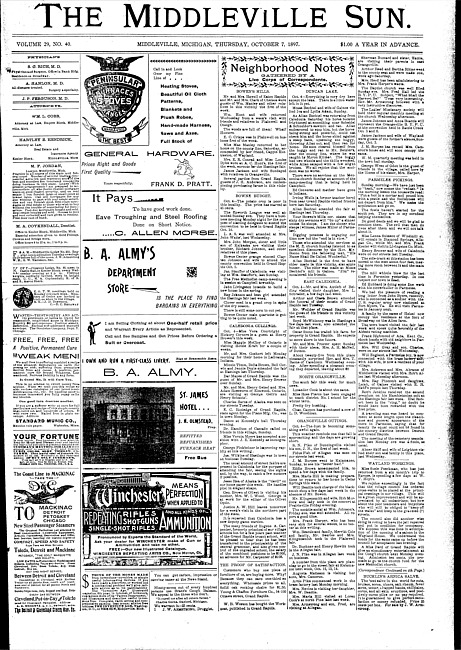 The Middleville sun. Vol. 29 no. 40 (1897 October 7)