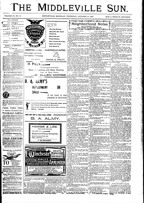 The Middleville sun. Vol. 29 no. 41 (1897 October 14)