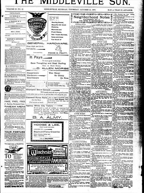 The Middleville sun. Vol. 29 no. 42 (1897 October 21)