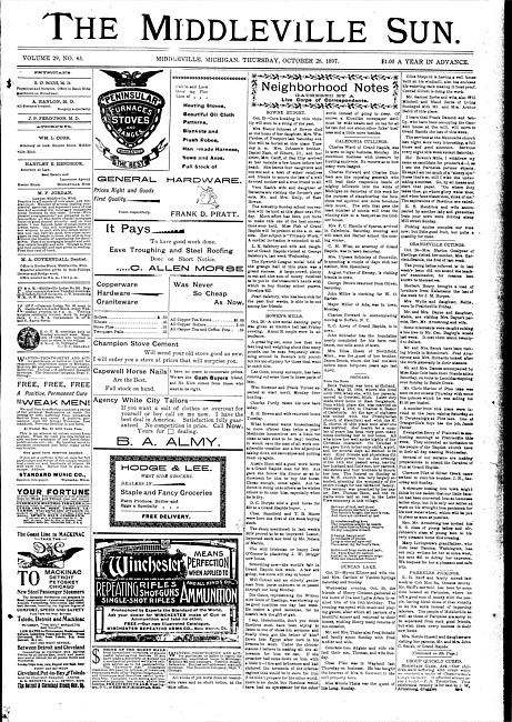 The Middleville sun. Vol. 29 no. 43 (1897 October 28)