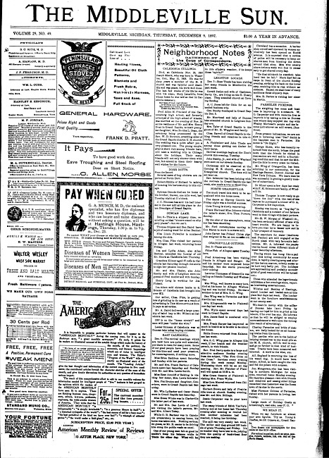 The Middleville sun. Vol. 29 no. 49 (1897 December 9)
