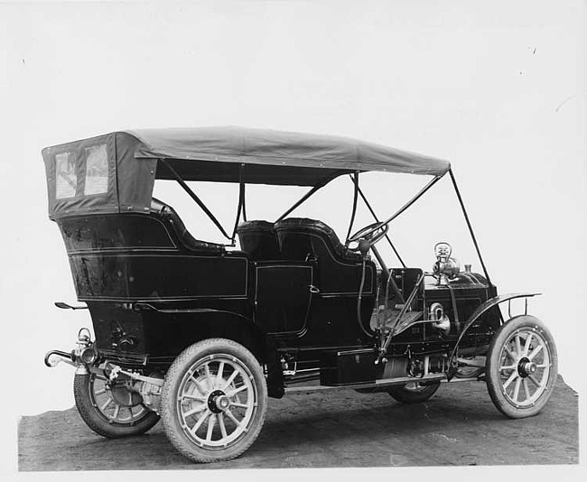 1906 Packard 24 Model S touring car with folding cape top, open