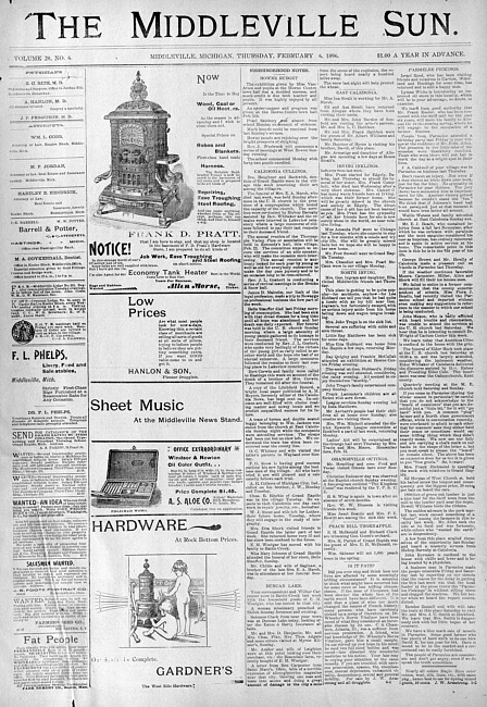 The Middleville sun. Vol. 28 no. 6 (1896 February 6)