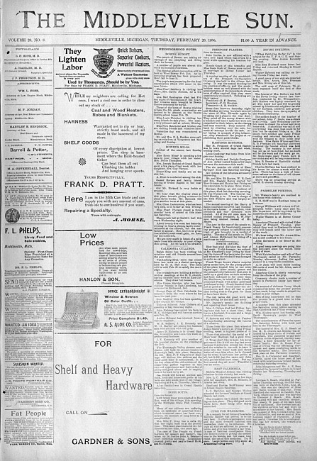 The Middleville sun. Vol. 28 no. 8 (1896 February 20)