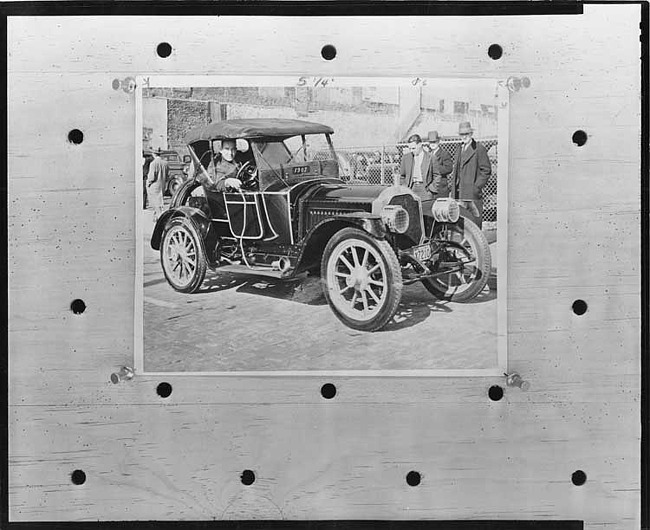 1907 Packard 30 Model U with male driver and 3 male admirers