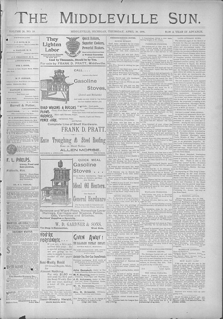 The Middleville sun. Vol. 28 no. 18 (1896 April 30)