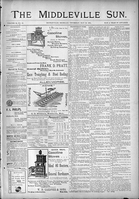 The Middleville sun. Vol. 28 no. 22 (1896 May 28)