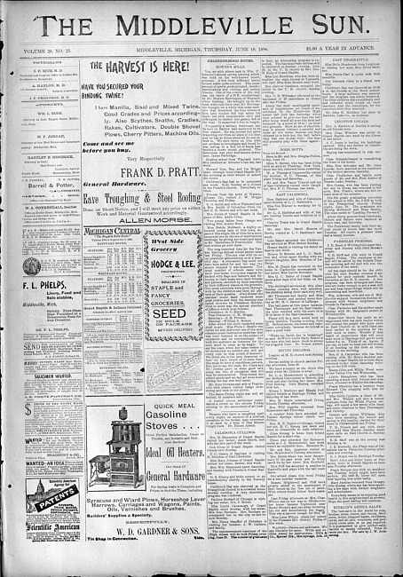 The Middleville sun. Vol. 28 no. 25 (1896 June 18)