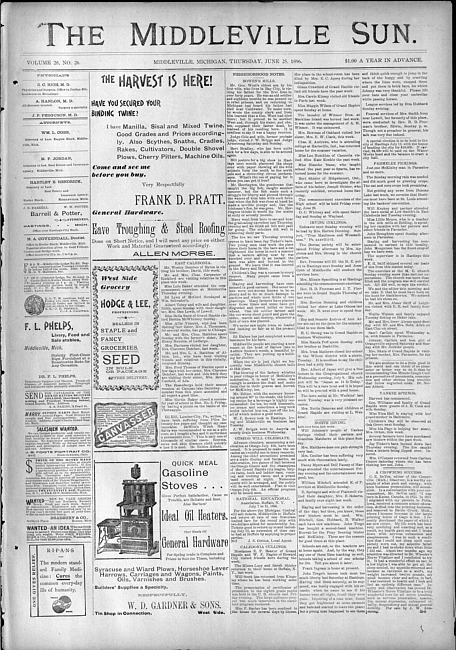 The Middleville sun. Vol. 28 no. 26 (1896 June 25)