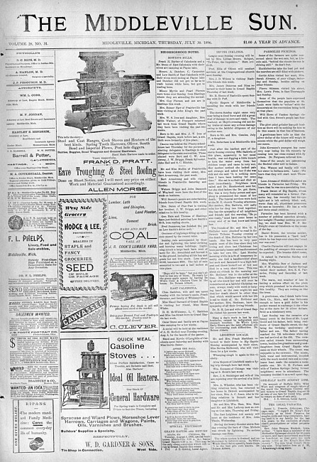 The Middleville sun. Vol. 28 no. 31 (1896 July 30)