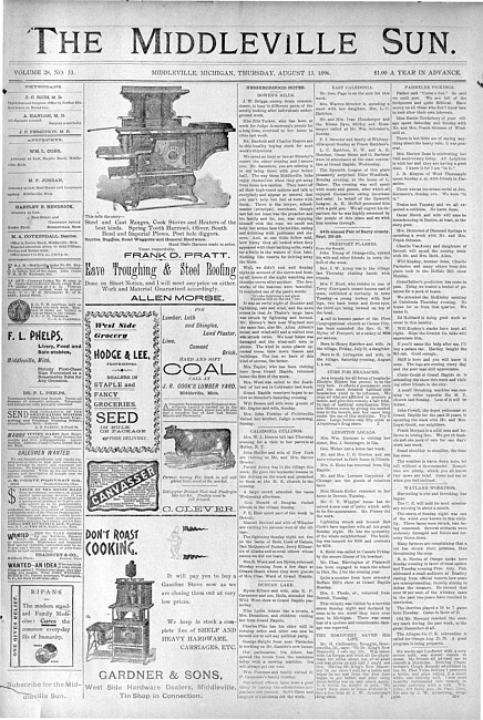 The Middleville sun. Vol. 28 no. 33 (1896 August 13)