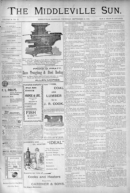 The Middleville sun. Vol. 28 no. 37 (1896 September 10)