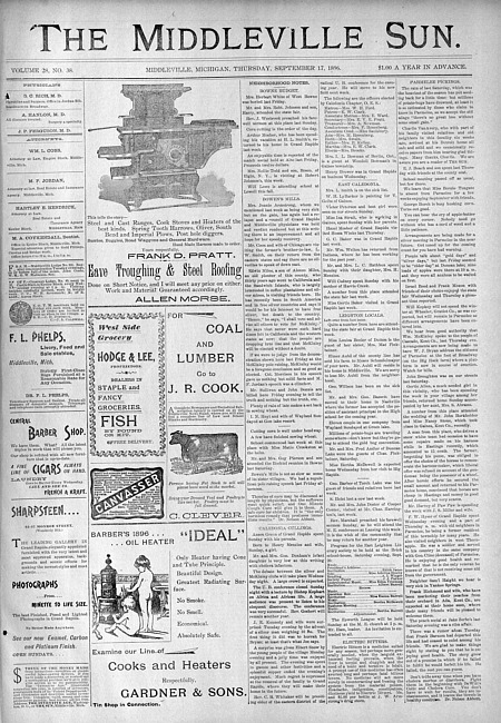 The Middleville sun. Vol. 28 no. 38 (1896 September 17)