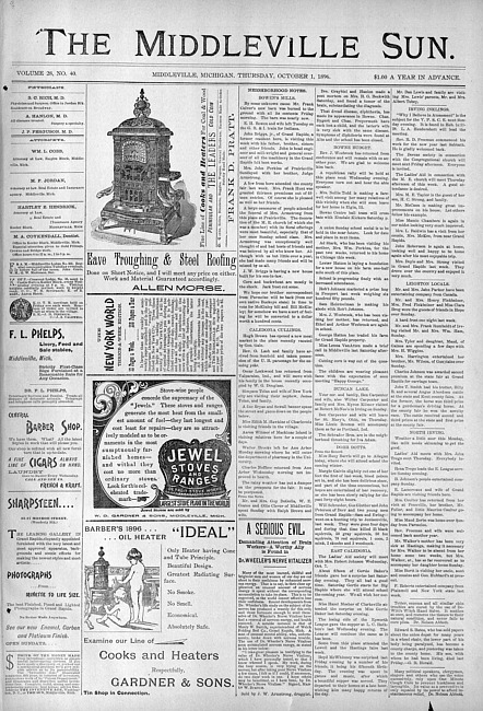 The Middleville sun. Vol. 28 no. 40 (1896 October 1)