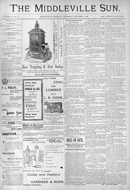 The Middleville sun. Vol. 28 no. 41 (1896 October 8)