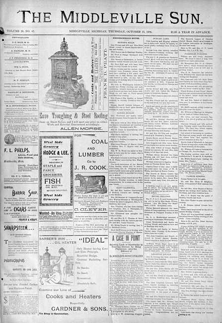 The Middleville sun. Vol. 28 no. 42 (1896 October 15)
