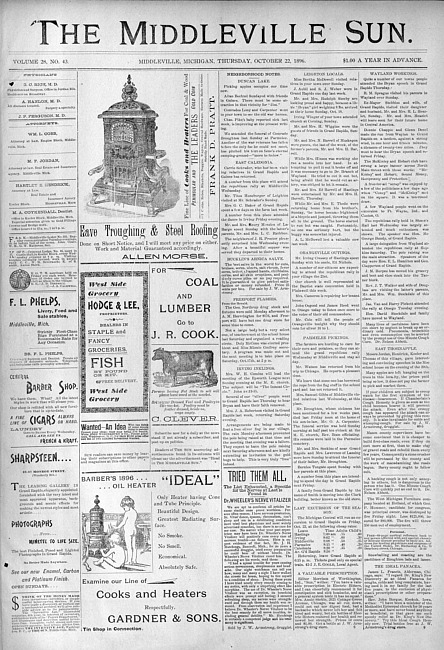The Middleville sun. Vol. 28 no. 43 (1896 October 22)