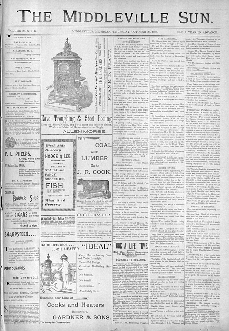 The Middleville sun. Vol. 28 no. 44 (1896 October 29)