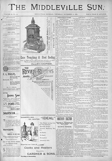 The Middleville sun. Vol. 28 no. 46 (1896 November 12)