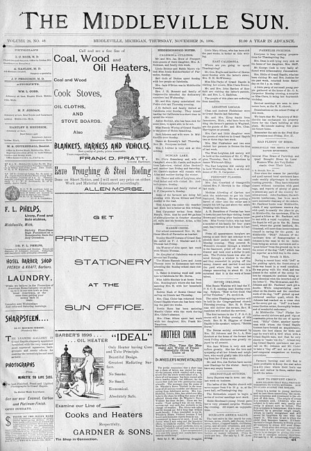 The Middleville sun. Vol. 28 no. 48 (1896 November 26)