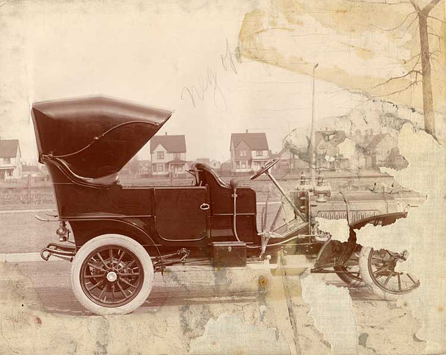 1907 Packard 30 Model U leather victoria roof, right side