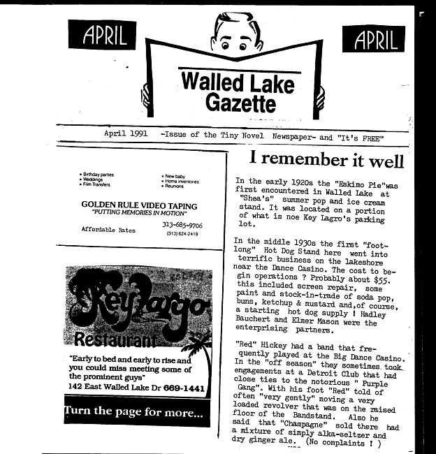 Walled Lake gazette. (1991 April)