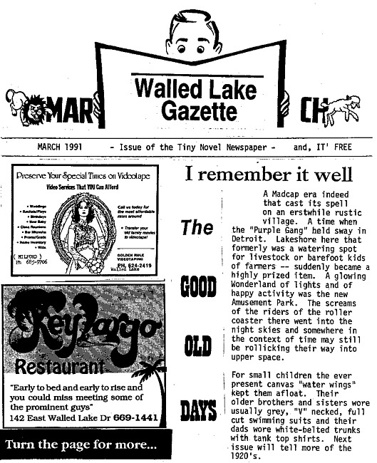 Walled Lake gazette. (1991 March)