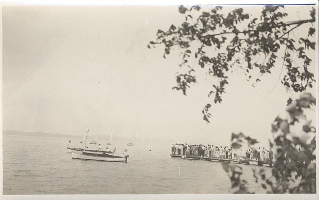 Sailboats off Town Dock, Torch Lake