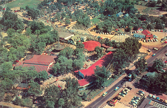 Aerial Photograph of Walled Lake Amusement Park and Casino, c. 1955