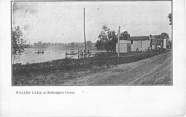 Walled Lake, at McKnight's Livery, ca. 1900