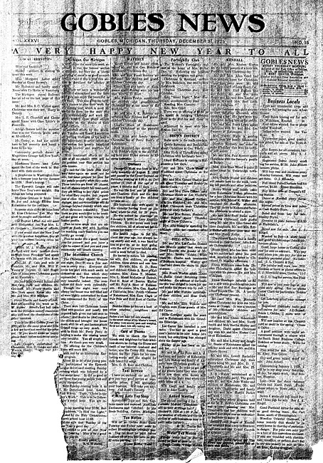 Gobles news. Vol. 36 no. 15 (1925 December 31)