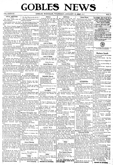 Gobles news. Vol. 38 no. 17 (1928 January 12)