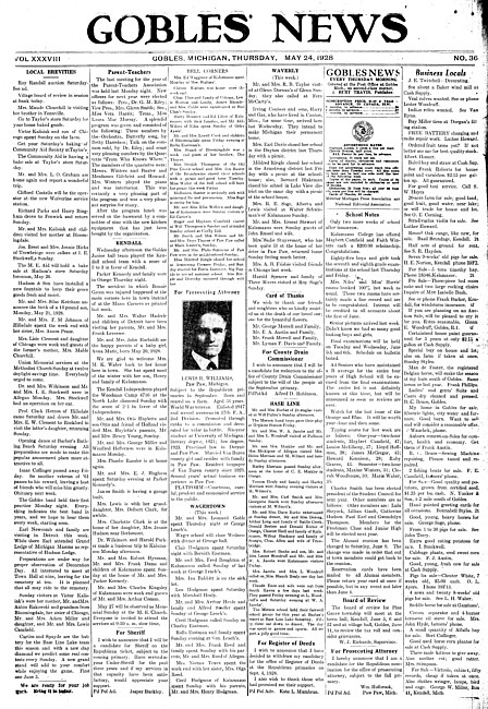 Gobles news. Vol. 38 no. 36 (1928 May 24)